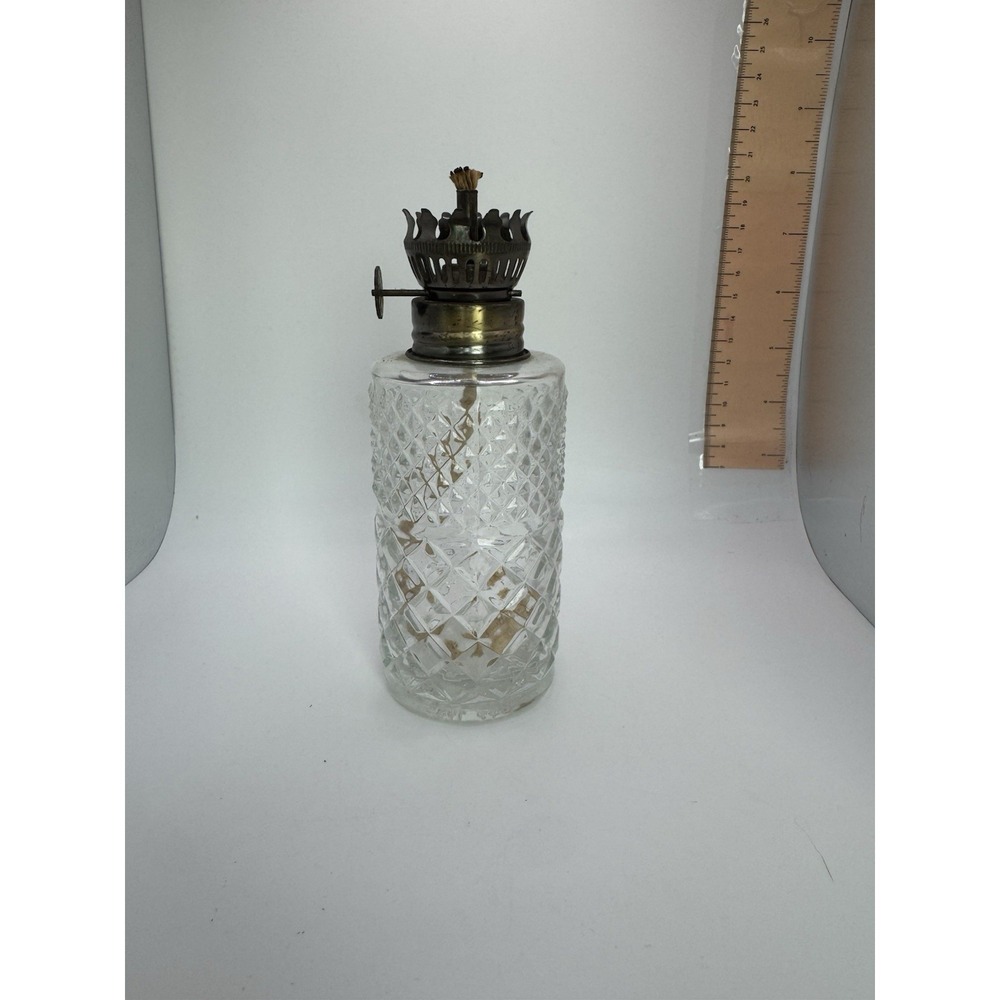 Vtg 1985 Austrian Lamplight Farms Crystal Glass Oil Lamps 6" model # 2049